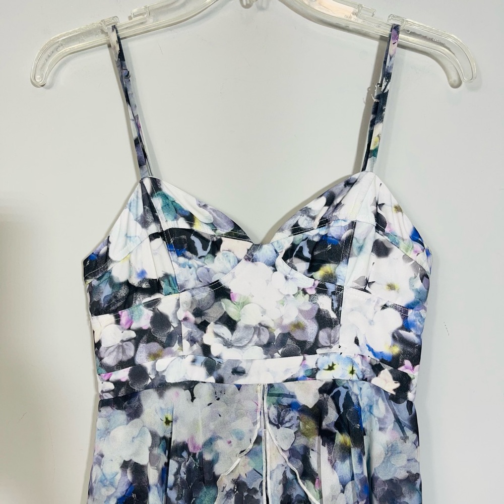Fame and Partners The Catherine Tiered Floral Bustier Gown Evening Maxi Dress 4 - Picture 8 of 16
